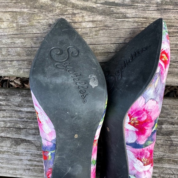 Seychelles Frequency Floral Pointed Toe Pump Pink Purple Stiletto Heel Sz 8 Boho - Picture 7 of 9